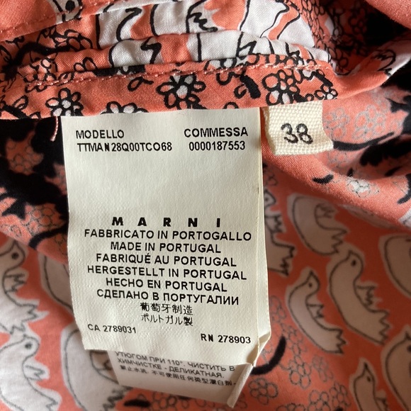 Marni sleeveless bird print cotton top with curved hem size 38 XS - Picture 7 of 11